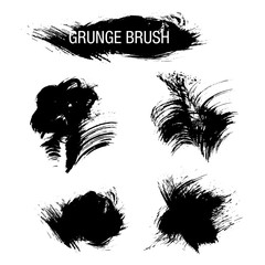 Vector set of grunge brush strokes