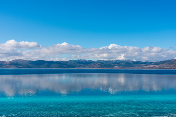Lake Salda is in the southern province of Burdur’s Yeşilova district has been reputed as “Turkey’s Maldives” in recent years for its white beach and clear water.