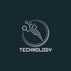 Technology logo design concept.