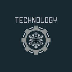 Technology logo design concept.