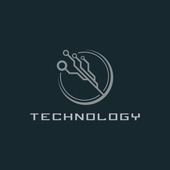 Technology logo design concept.