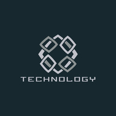 Technology logo design concept.