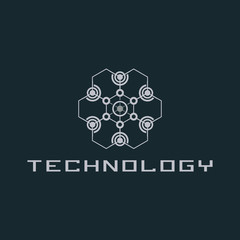 Technology logo design concept.