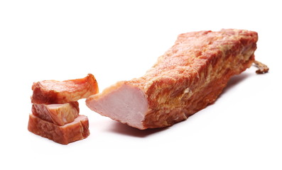 Traditional cured meat isolated on white background