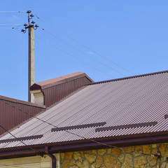 The roof of corrugated sheet