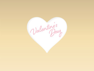 Heart shape frame on gold color background with text space Valentines Day pink in paper cutting flat design. Vector design elements in luxury love concept background, wedding