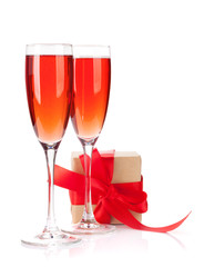 Champagne and gift box