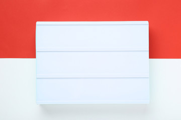 Blank lightbox on colorful background