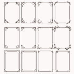 Decorative frames and borders rectangle proportions set