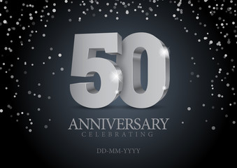 Anniversary 50. silver 3d numbers.