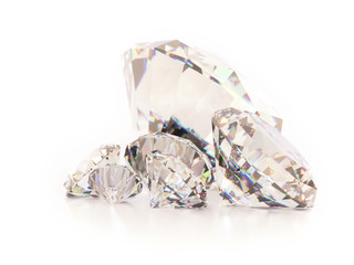 Shiny diamonds in different sizes