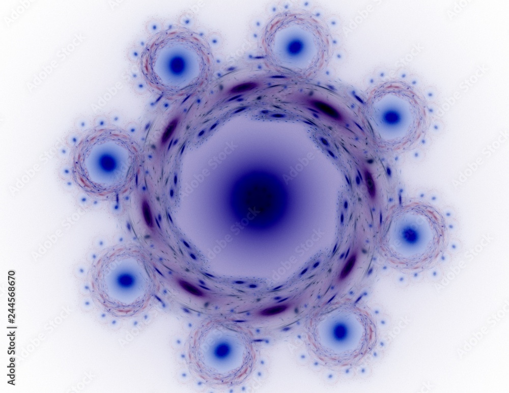 Poster abstract fractal color background with crossing circles and oval. motion illustration.
