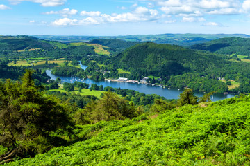 Obraz premium View over south end of Lake Windermere in The Lake District, Cum