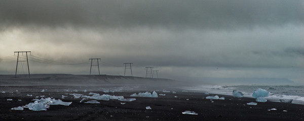 Eisschollen am Strand bei Jökulsárlón, Island