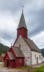 Fototapeta na wymiar Dale Church Luster Sogn og Fjordane Norway Scandinavia