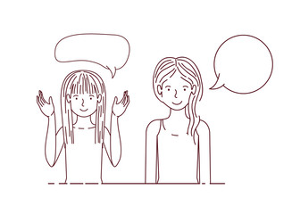 young women with speech bubble avatar character