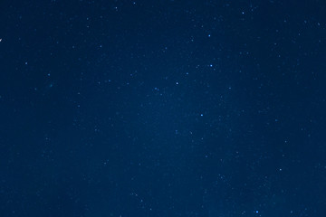 Long exposure night sky stars photo. A lot of stars with constellations. Far from the city. Night landscape.