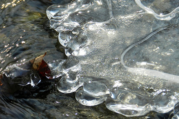 lód na rzece, zima