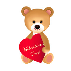 Bear with heart on Valentine's day