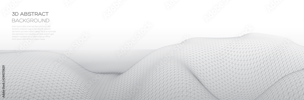 Poster abstract 3d graphics. virtual reality and optical illusions.