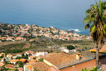 Fototapeta na wymiar Aerial view of Sauzal on the Canary Island of Tenerife in Spain on a sunny day.