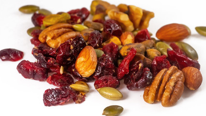 Dried Cranberry and variety of nuts healthy snack