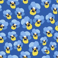 Fototapeta premium Pansy Flower Pattern. Endless Background. Seamless