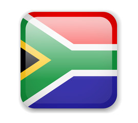 South Africa Flag. Bright Square Icon. Vector Illustration