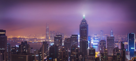 Naklejka premium Panorama of central Hong Kong