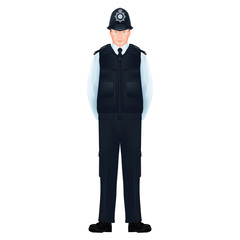 Metropolitan British Police Officers – Realistic, detailed, vector, shaded illustration - 244572820