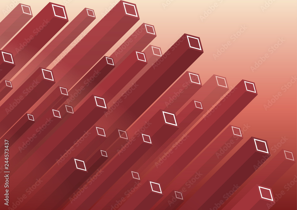 Poster modern isometric background. colorful vector structure with parallelepipeds.