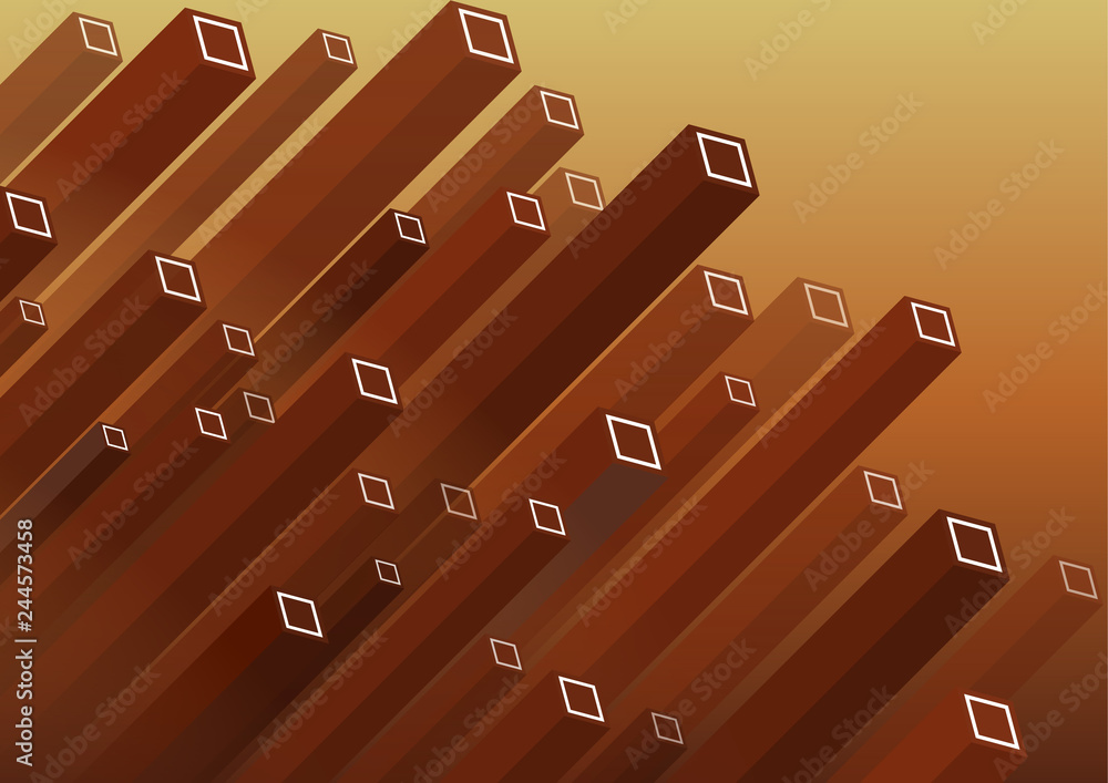 Poster modern isometric background. colorful vector structure with parallelepipeds.