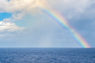 The end of the rainbow on the Atlantic Ocean.