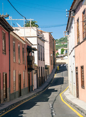 Street of La Orotava in Tenerife, Spain on a sunny day
