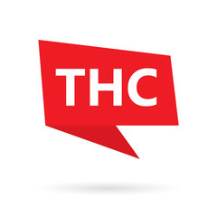 THC (Tetrahydrocannabinol) acronym on a speach bubble- vector illustration
