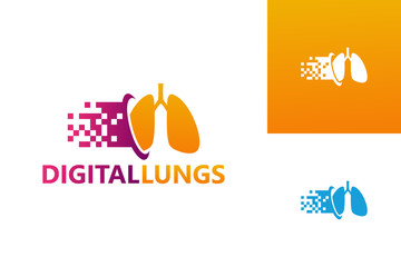 Digital Lungs Logo Template Design Vector, Emblem, Design Concept, Creative Symbol, Icon