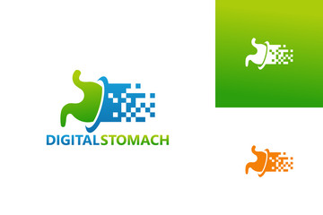 Digital Stomach Logo Template Design Vector, Emblem, Design Concept, Creative Symbol, Icon
