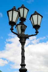 Fototapeta na wymiar Street lamp in Moscow, Russia