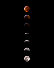 Super Blood Wolf Moon Phases