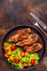 Roasted turkey steak with salad.