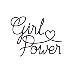 girl power label isolated icon