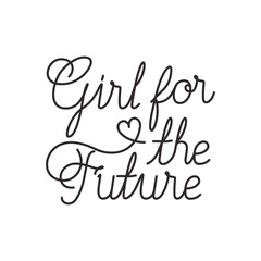 girl for the future label isolated icon