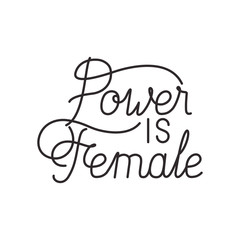 power is female label isolated icon