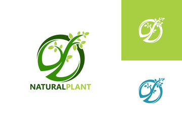 Natural Plant Logo Template Design Vector, Emblem, Design Concept, Creative Symbol, Icon