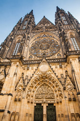 Fototapeta premium Details of the facade of the Metropolitan Cathedral of Saints Vitus, Wenceslaus and Adalbert in Prague