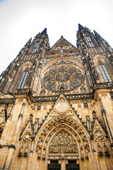 Fototapeta premium Details of the facade of the Metropolitan Cathedral of Saints Vitus, Wenceslaus and Adalbert in Prague