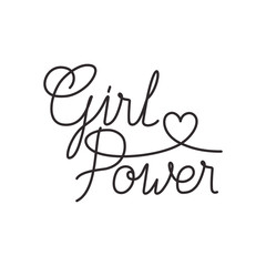 girl power label isolated icon