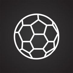 Soccer ball icon on black background for graphic and web design, Modern simple vector sign. Internet concept. Trendy symbol for website design web button or mobile app