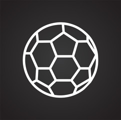 Fototapeta premium Soccer ball icon on black background for graphic and web design, Modern simple vector sign. Internet concept. Trendy symbol for website design web button or mobile app
