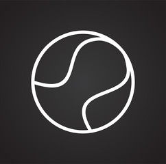 Tennis ball icon on black background for graphic and web design, Modern simple vector sign. Internet concept. Trendy symbol for website design web button or mobile app
